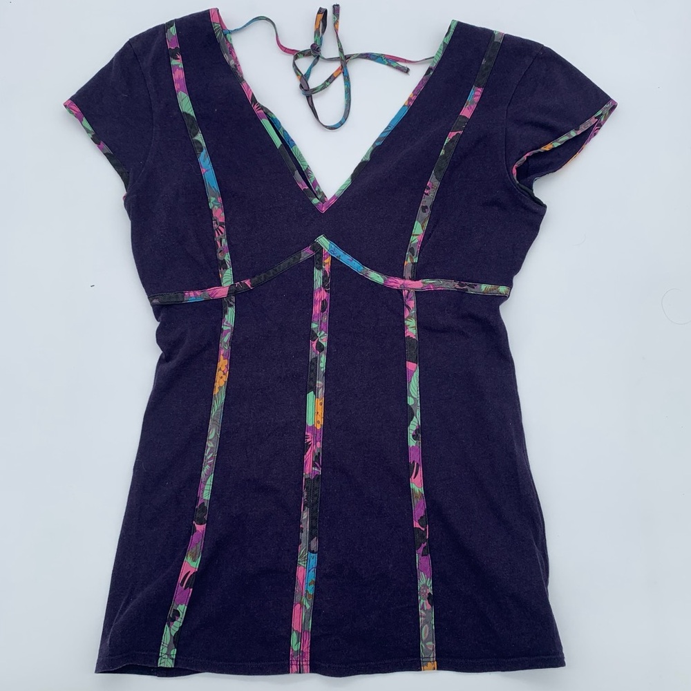 Anthropologie Plenty by Tracy Reese Purple Top Silk Trim Small